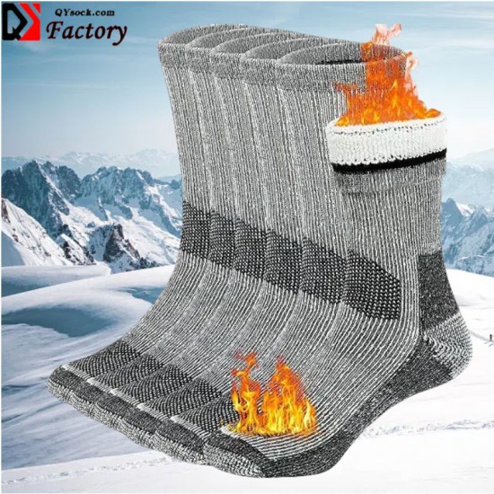 Custom Merino Wool Ski Socks for Men and Women With Thermal Cushioning Terry Sole