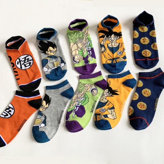 2022 Hot New Anime Socks Funny Couple Cartoon Socks Men's Dragon Calcetin Goku Medias Ball Personality Short Socks