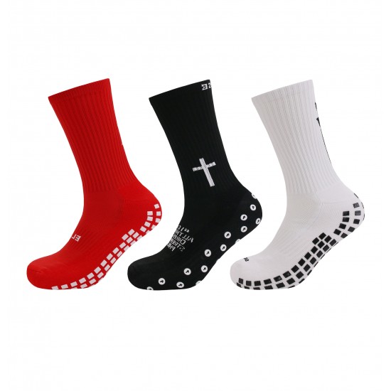 Custom Non Slip Athletic Soccer Socks Silicone Grip Football Socks