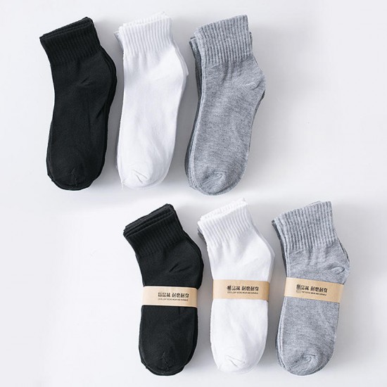 Cotton Polyester Breathable Black White Grey Plain Men Women Crew Socks Wholesale Cheap Socks